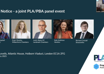 Take Notice - a joint PLA/PBA panel event Take Notice - a joint PLA/PBA panel event